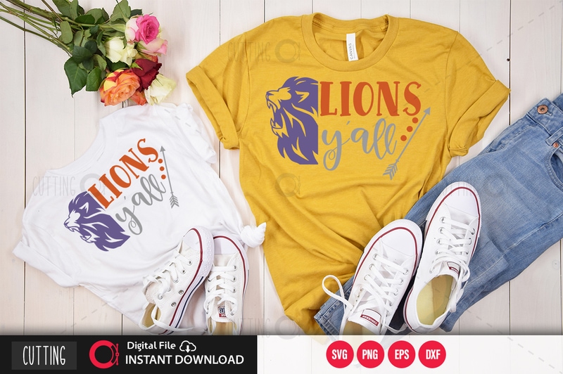 Free Lions yall svg design,cut file design