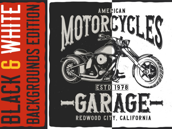 American motorcycles garage t shirt vector
