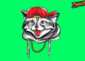 Cat Gangsta t shirt vector file