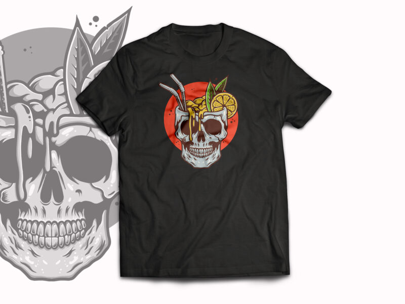 FRESH DRINK SKULL T-shirt Design