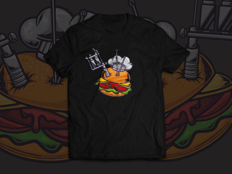 BURGER AND TATTOO T-shirt Design