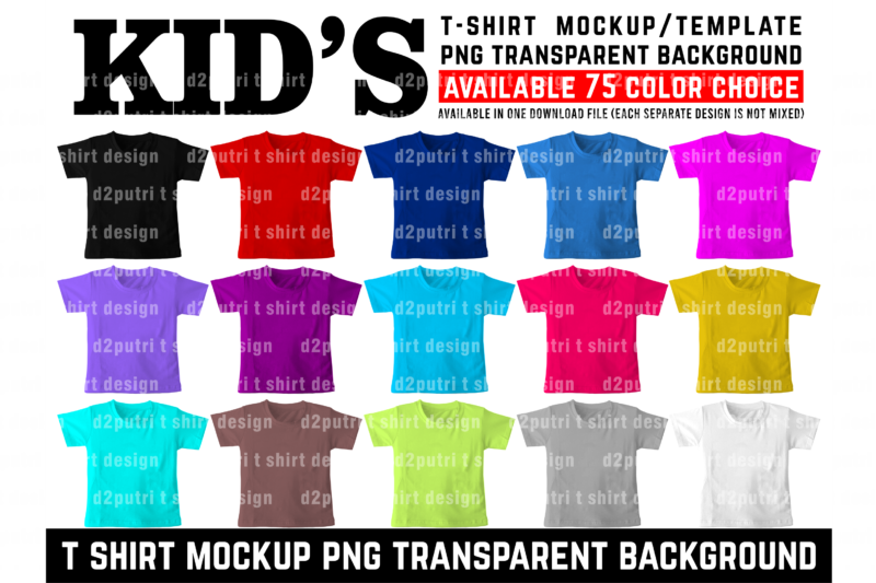 KID T SHIRT MOCKUP / TEMPLATE FRONT BACK SET COLOR