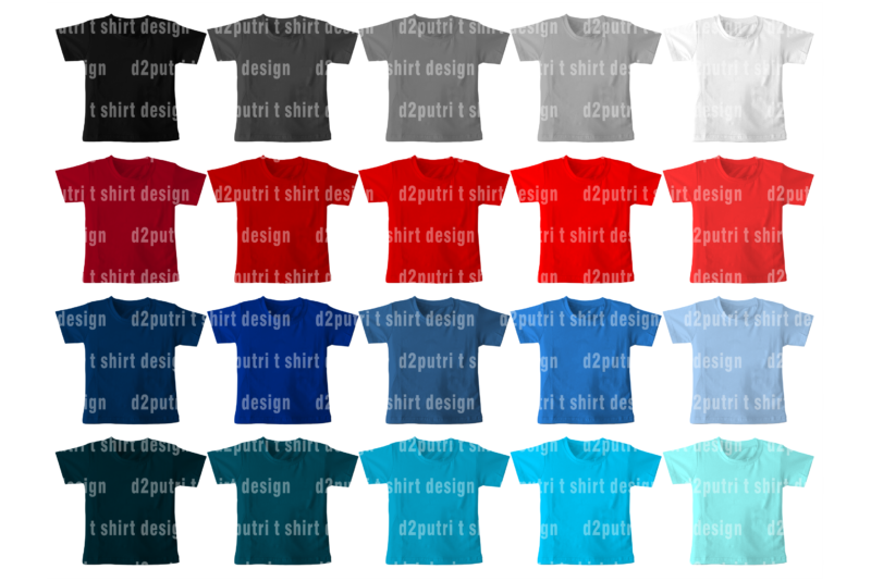 KID T SHIRT MOCKUP / TEMPLATE FRONT BACK SET COLOR