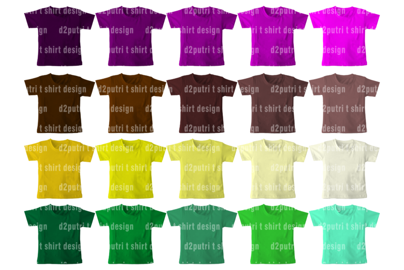 KID T SHIRT MOCKUP / TEMPLATE FRONT BACK SET COLOR