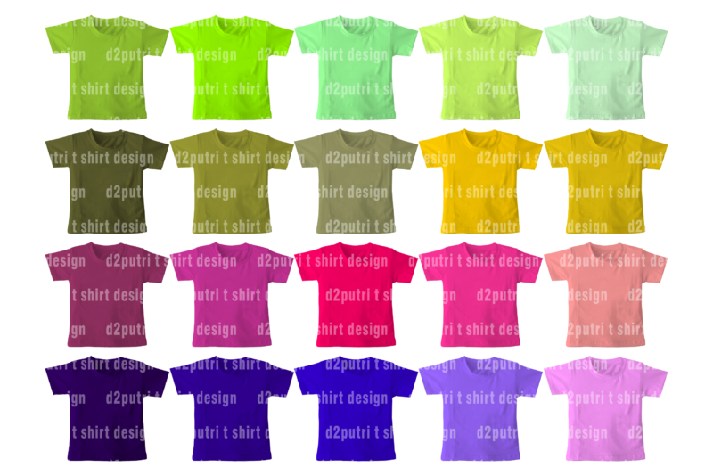 KID T SHIRT MOCKUP / TEMPLATE FRONT BACK SET COLOR