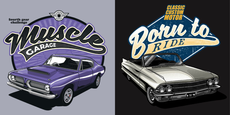 Classic car t-shirt design bundle collection vol. 5