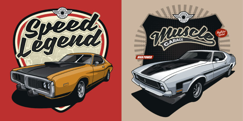 Classic car t-shirt design bundle collection vol. 5