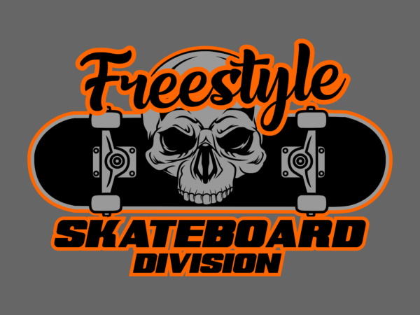 Skateboard badge t shirt template vector