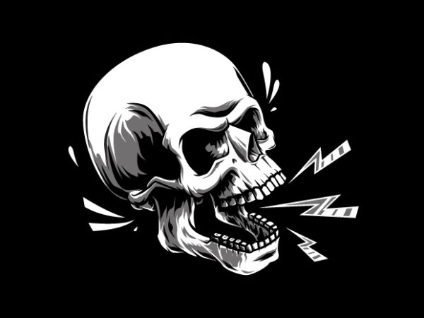 Scream skull t-shirt design