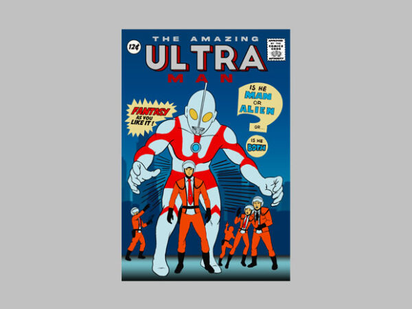 Amazing ultra man t shirt vector