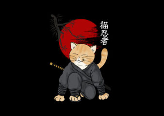 neko shinobi T shirt vector artwork