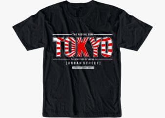 tokyo japan flag urban street t shirt design