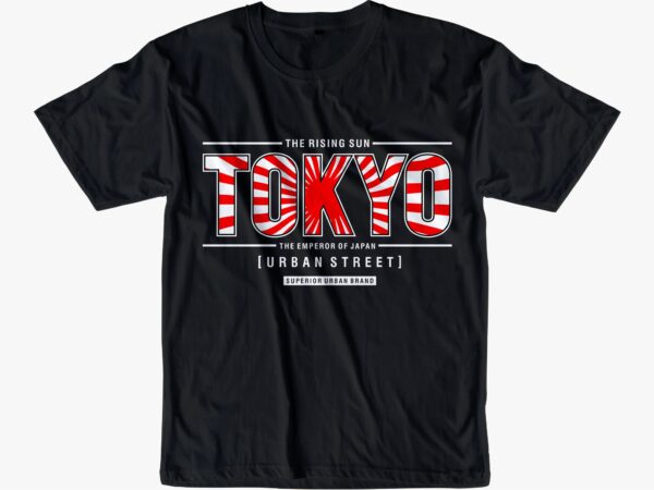 Tokyo japan flag urban street t shirt design