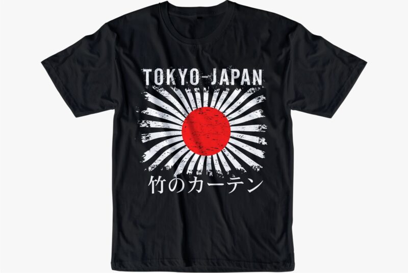 tokyo japan flag urban street t shirt design