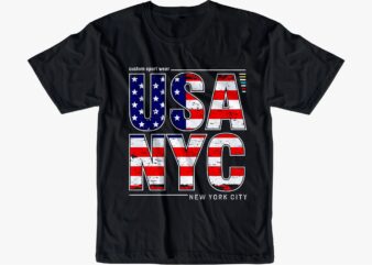 usa nyc america flag urban street t shirt design