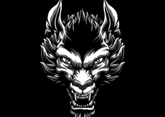 Werewolf Face t shirt design for sale