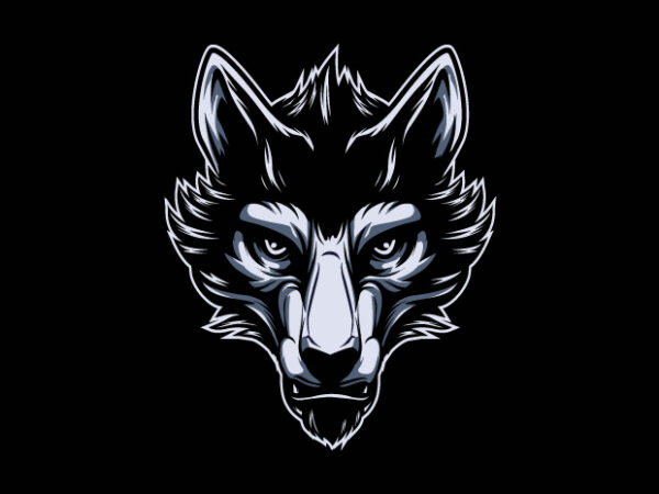 Wolf head t shirt design
