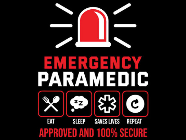 Emergency paramedic eat sleep vector clipart