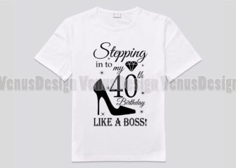 Stepping Into My 40th Birthday Like A Boss Editable Design