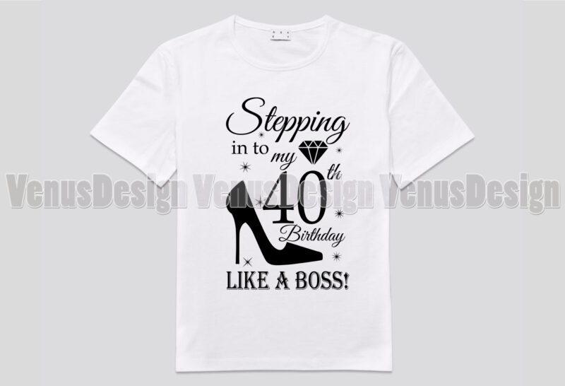 Stepping Into My 40th Birthday Like A Boss Editable Design