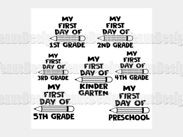 My first day of school bundle tshirt design, editable design