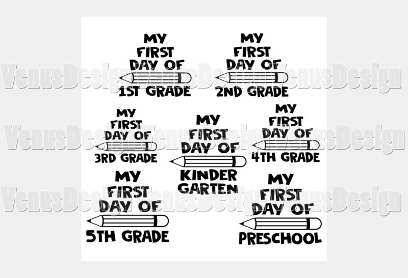 My First Day Of School Bundle Tshirt Design, Editable Design