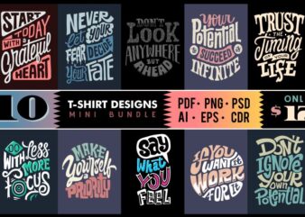 10 Typography designs MINI BUNDLE #5-2021