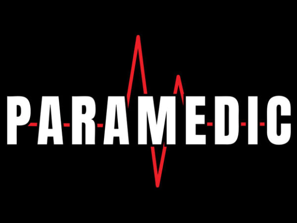 Paramedic heart beat t shirt illustration