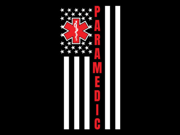 Paramedic flag t shirt illustration