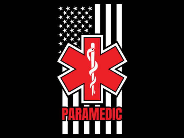 Paramedic flag t shirt illustration