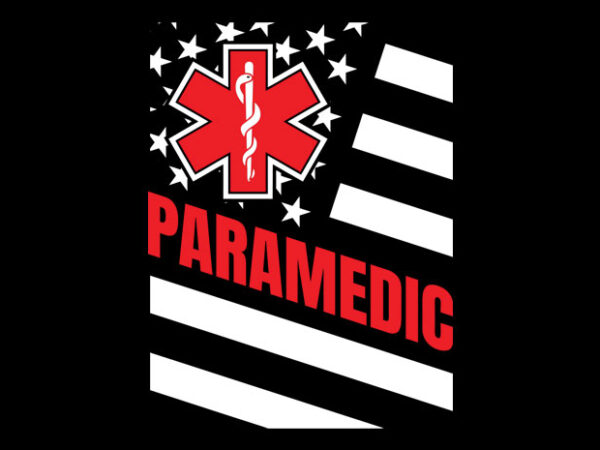 Paramedic flag t shirt illustration Paramedic flag t shirt illustration