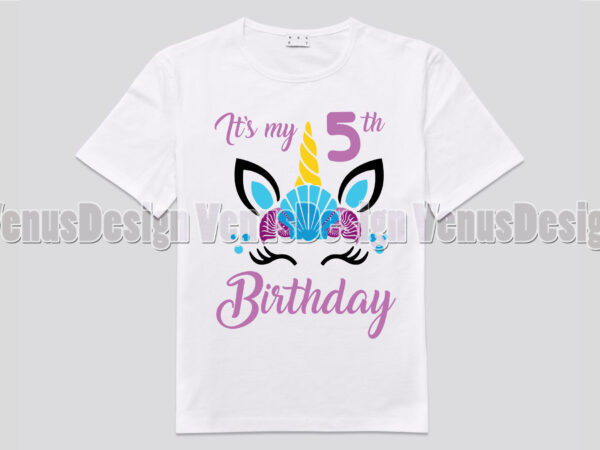 Its my 5th birthday unicorn mermaid editable design
