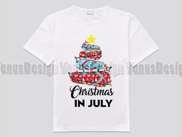 Christmas in july flip flops tree editable design