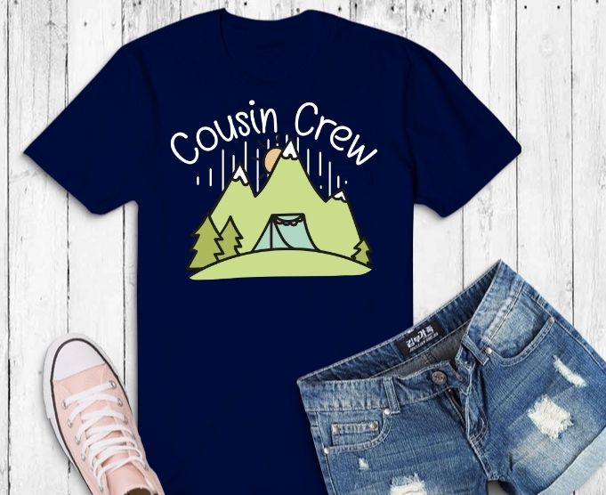 Summer Vacation GIfts t-shirt design svg, Cousin Crew svg, mom Crew svg, dad Crew svg, Camping Outdoor Sunset png, Summer Moutain Hiking T-shirt design eps,