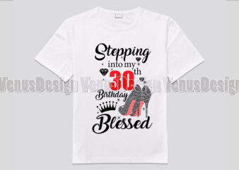 Stepping Into My 30th Birthday Blessed Editable Design