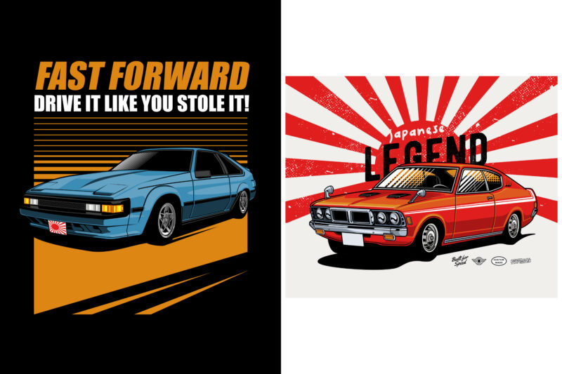 Amazing Japanese Cars T-shirt design Bundle Collection