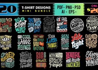 20 Typography designs MINI BUNDLE #2-2021