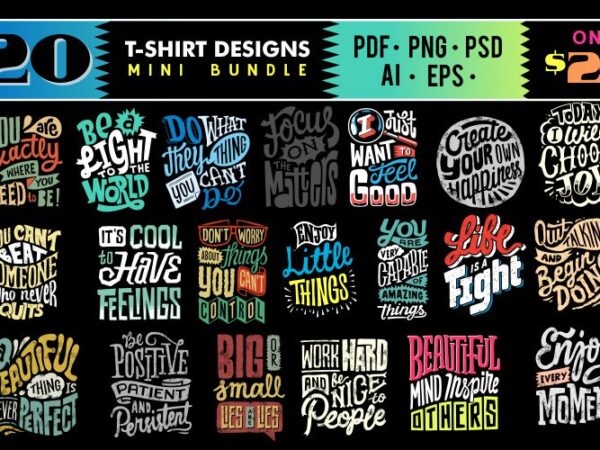 20 typography designs mini bundle #2-2021