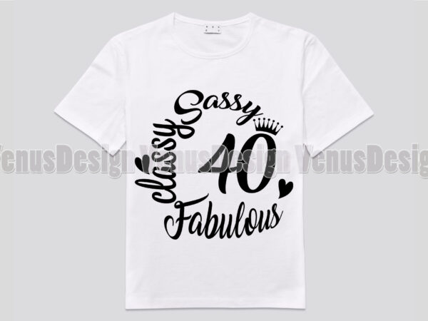 Sassy classy fabulous 40 birthday editable design