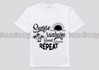 Sunrise Sunburn Sunset Repeat Editable Design