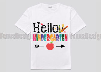 Hello Kindergarten Tshirt Design, Editable Design