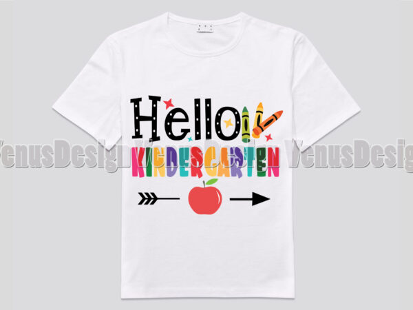 Hello kindergarten tshirt design, editable design