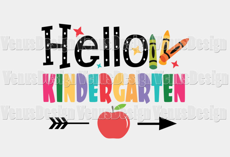 Hello Kindergarten Tshirt Design, Editable Design