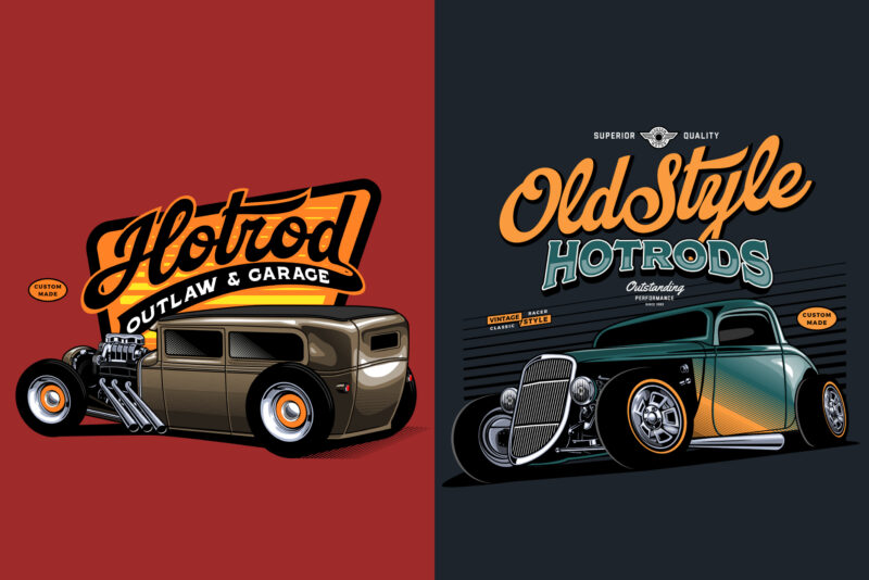 Hotrod cars vector collection vol.2