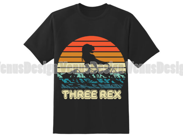 Three rex 3rd birthday editable design