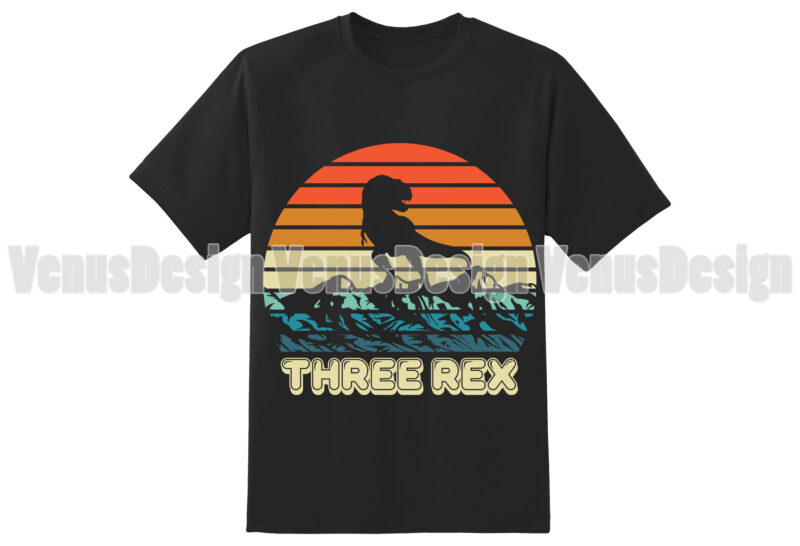 Three Rex 3rd Birthday Editable Design