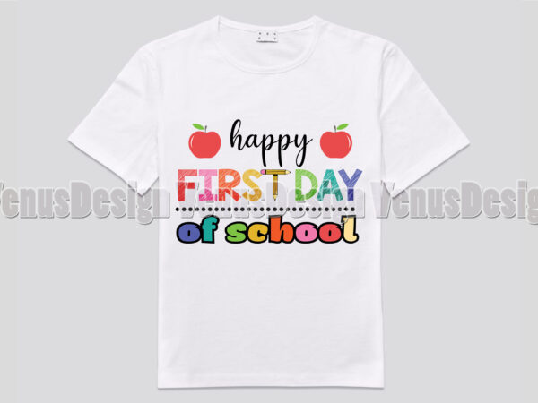 Happy first day of school tshirt design, editable design