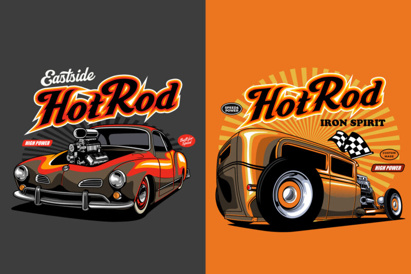 Hotrod cars vector collection vol.2