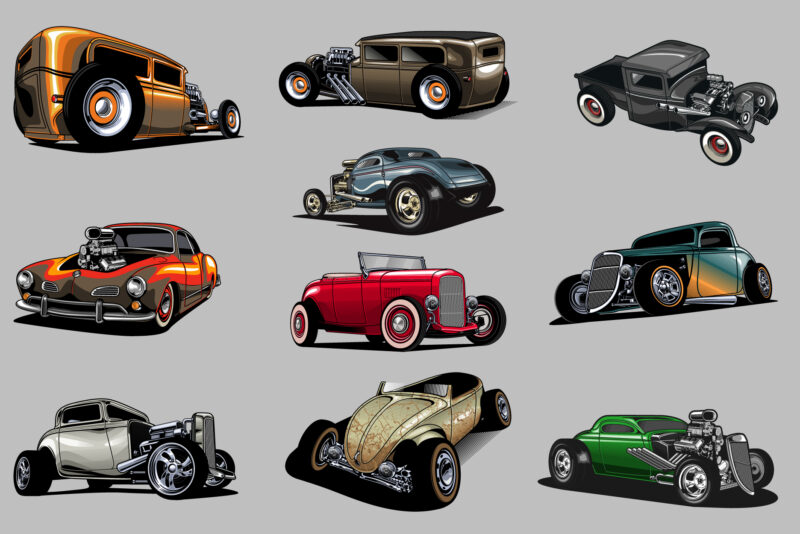 Hotrod cars vector collection vol.2