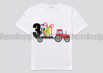 3rd Grade Back To School Truck Tshirt Design, Editable Design